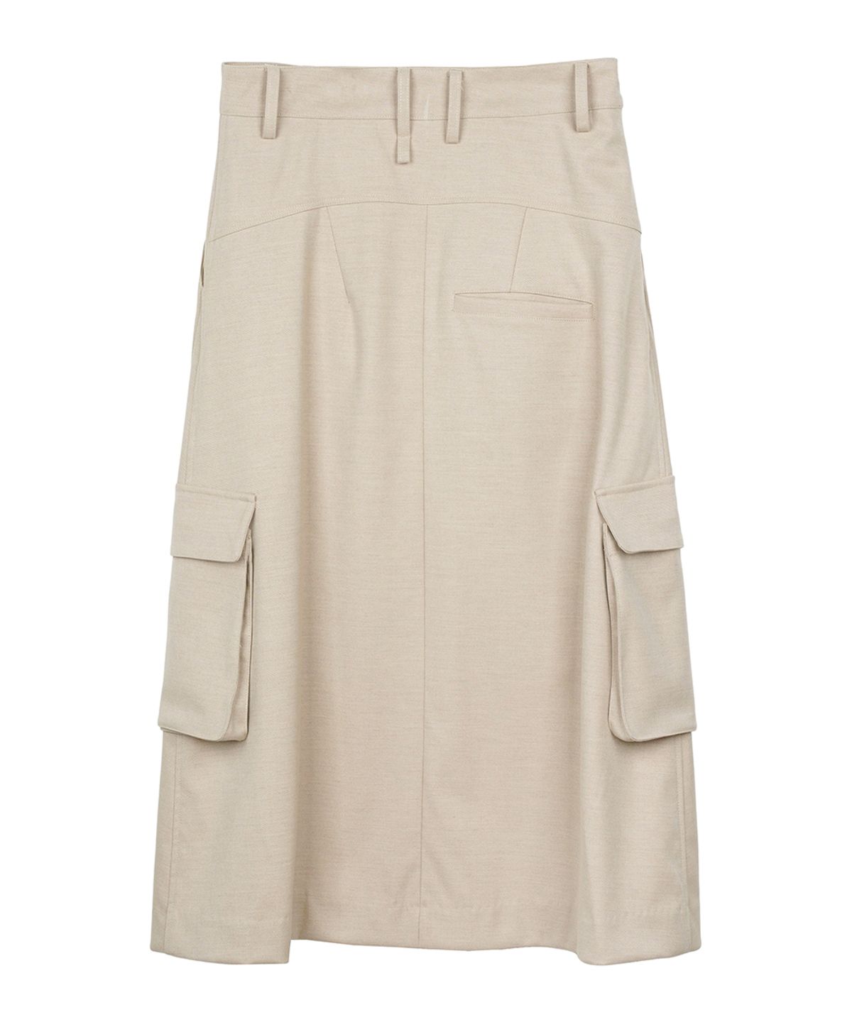 이예(YIYAE) Ciel Ligne Pocket Pleat Skirt Beige