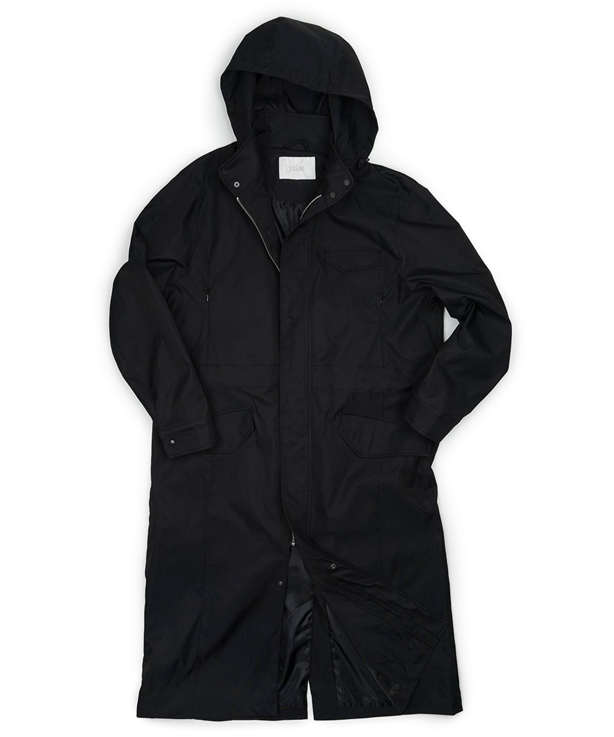 이예(YIYAE) Detachable Hood Long Cover Coat Black