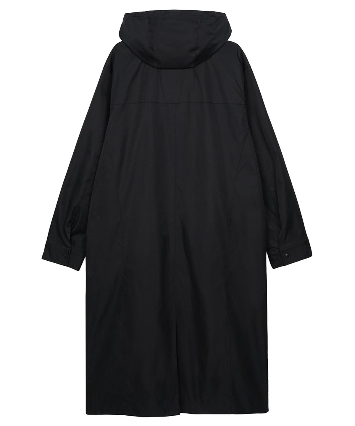 이예(YIYAE) Detachable Hood Long Cover Coat Black