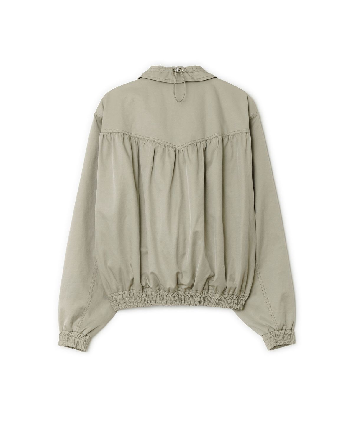 썬번프로젝트(SUNBURNPROJECT) String Bomber Shirring Jacket, KHAKI BEIGE