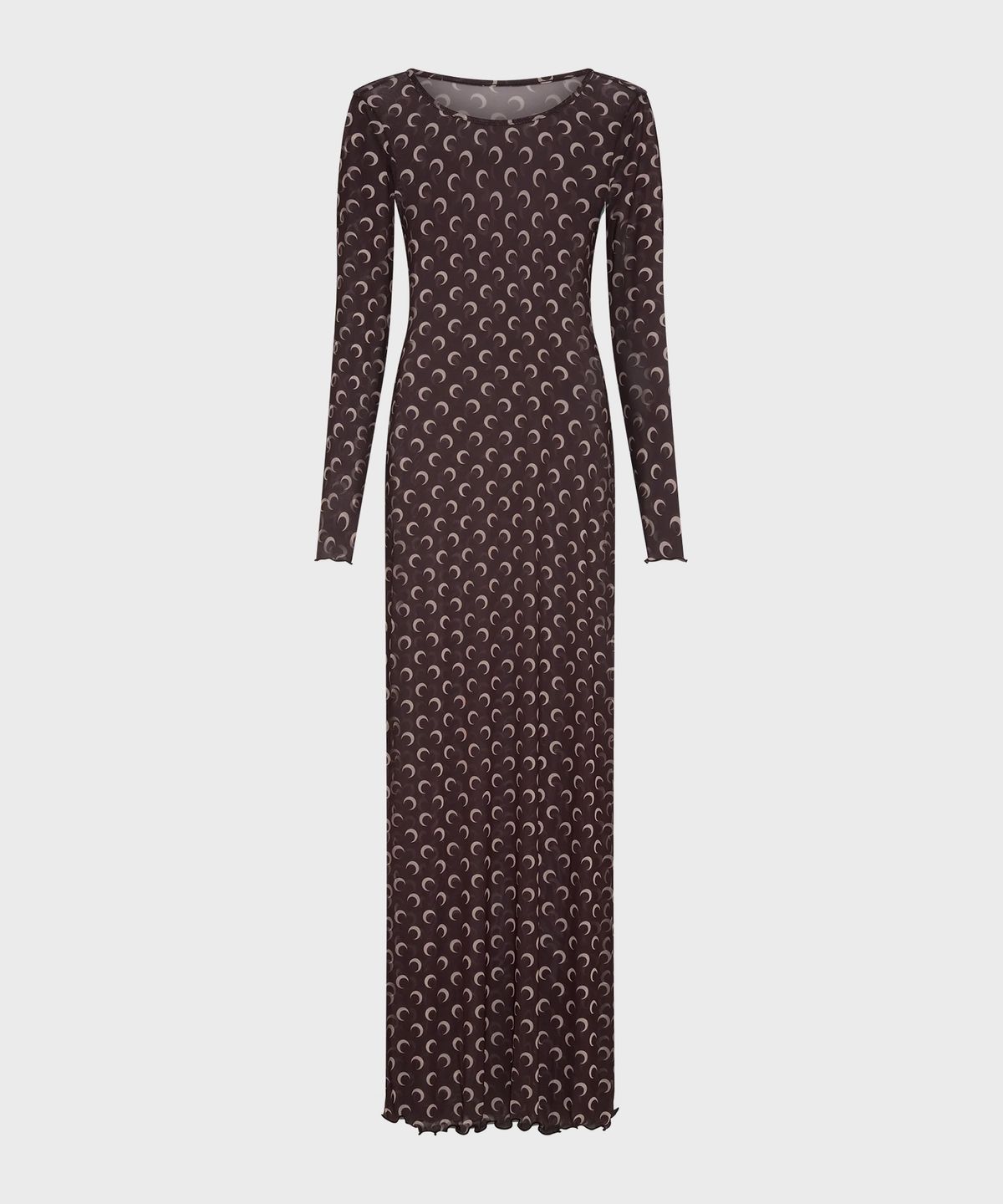 마린 세르(MARINE SERRE) (W) 리사이클드 문 메쉬 롱 드레스 브라운 RECYCLED MOON MESH LONG DRESS BROWN