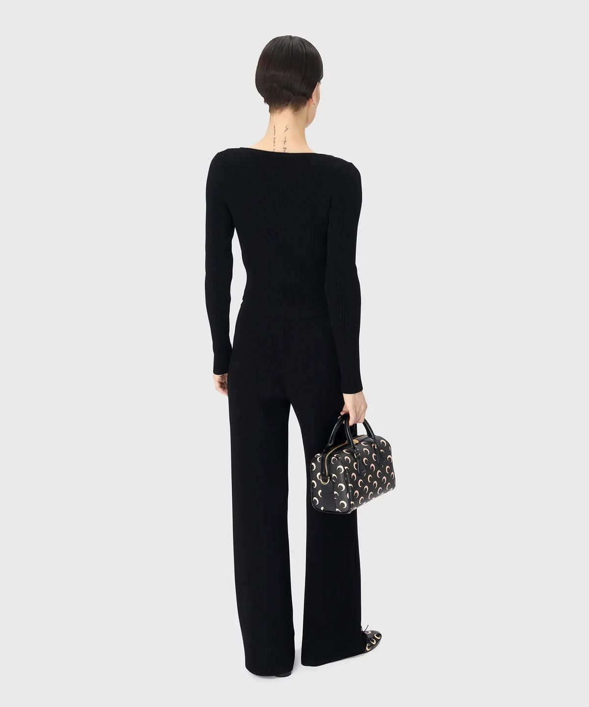 마린 세르(MARINE SERRE) (W) 문 주얼리 니트 오픈 가디건 블랙 MOON JEWELRY KNIT OPEN CARDIGAN BLACK