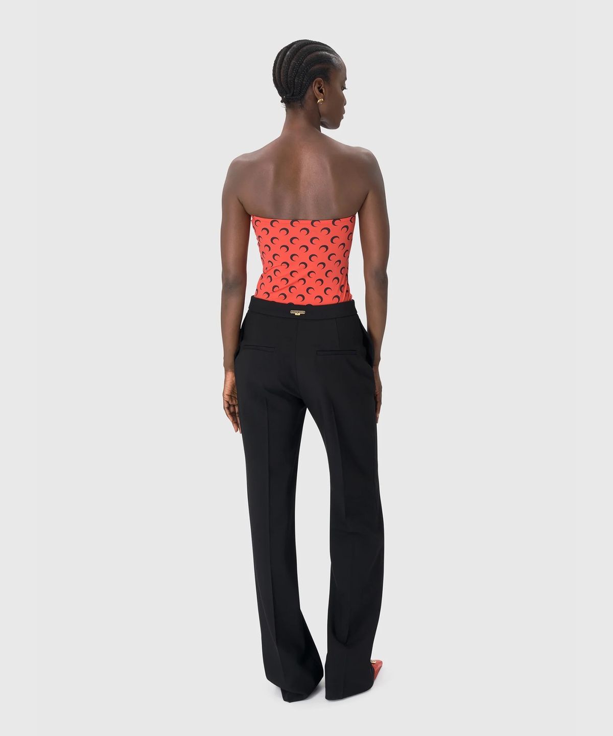마린 세르(MARINE SERRE) (W) 리사이클드 문 저지 튜브 탑 레드 RECYCLED MOON JERSEY SS TUBE TOP RED