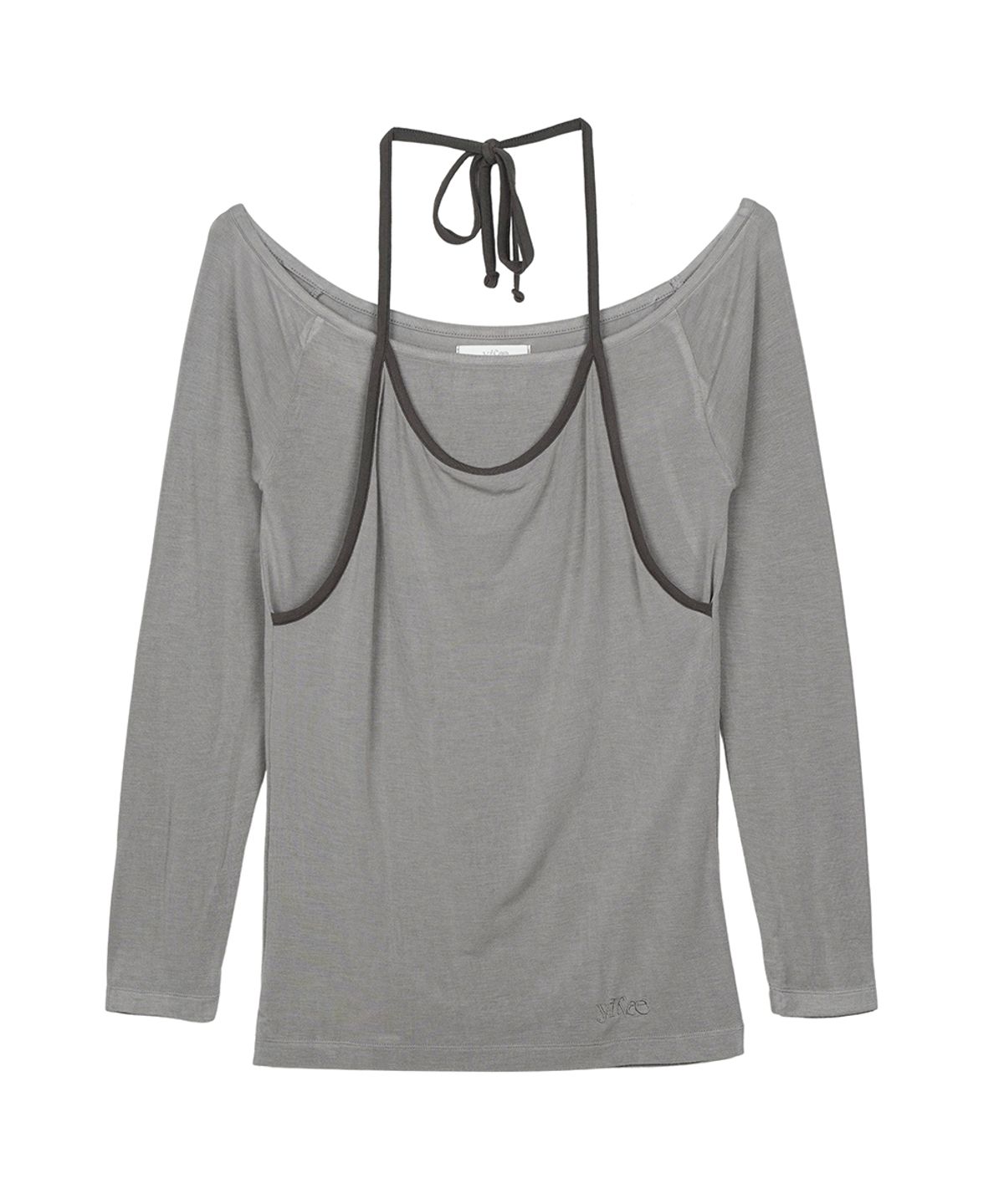이예(YIYAE) Veil Off Layered Long Sleeve Grey