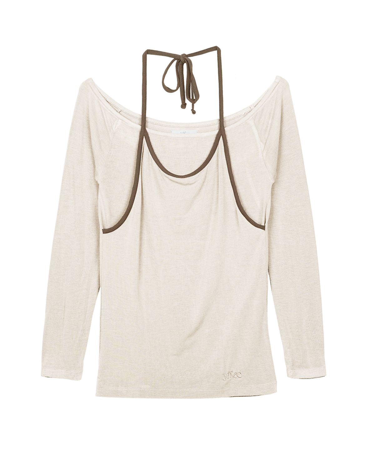 이예(YIYAE) Veil Off Layered Long Sleeve lvory