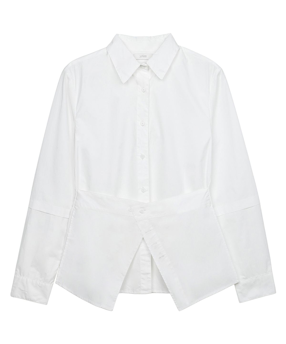 이예(YIYAE) Structured Layered Slim Shirts White