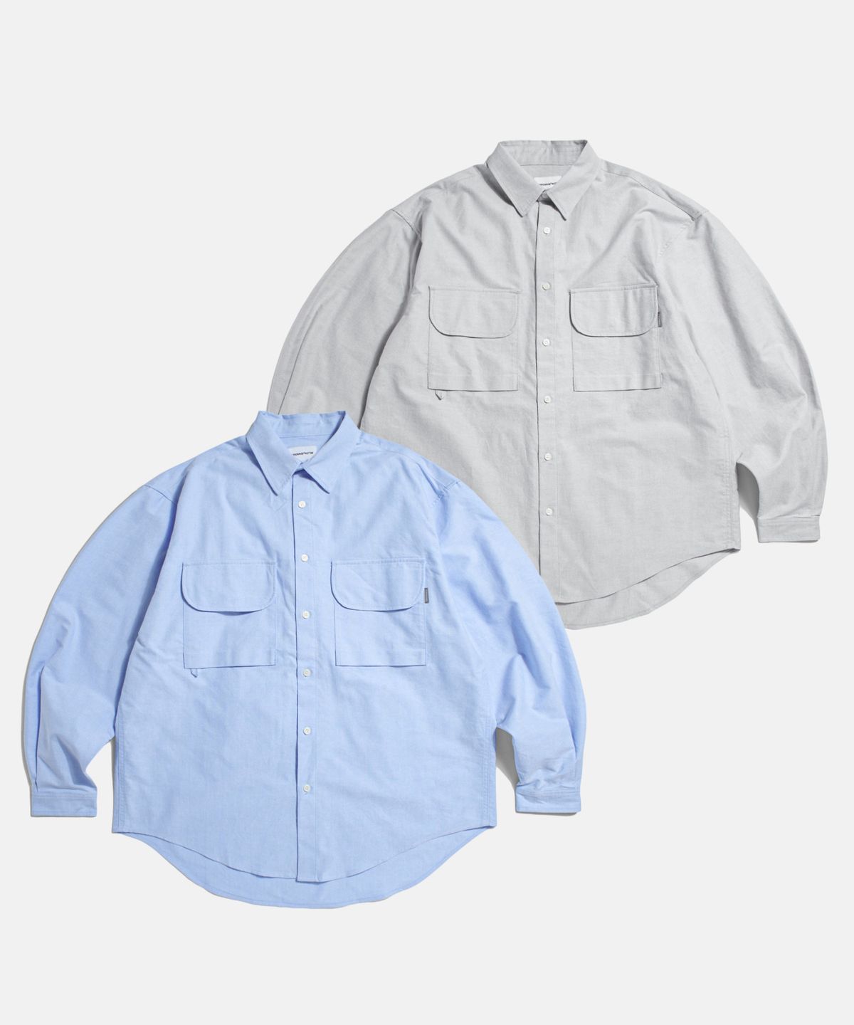 에스피오나지(ESPIONAGE) Double Pocket Oxford Shirt Blue