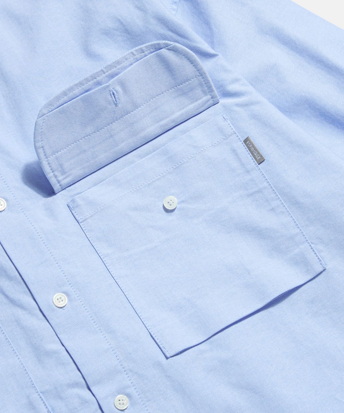 에스피오나지(ESPIONAGE) Double Pocket Oxford Shirt Blue