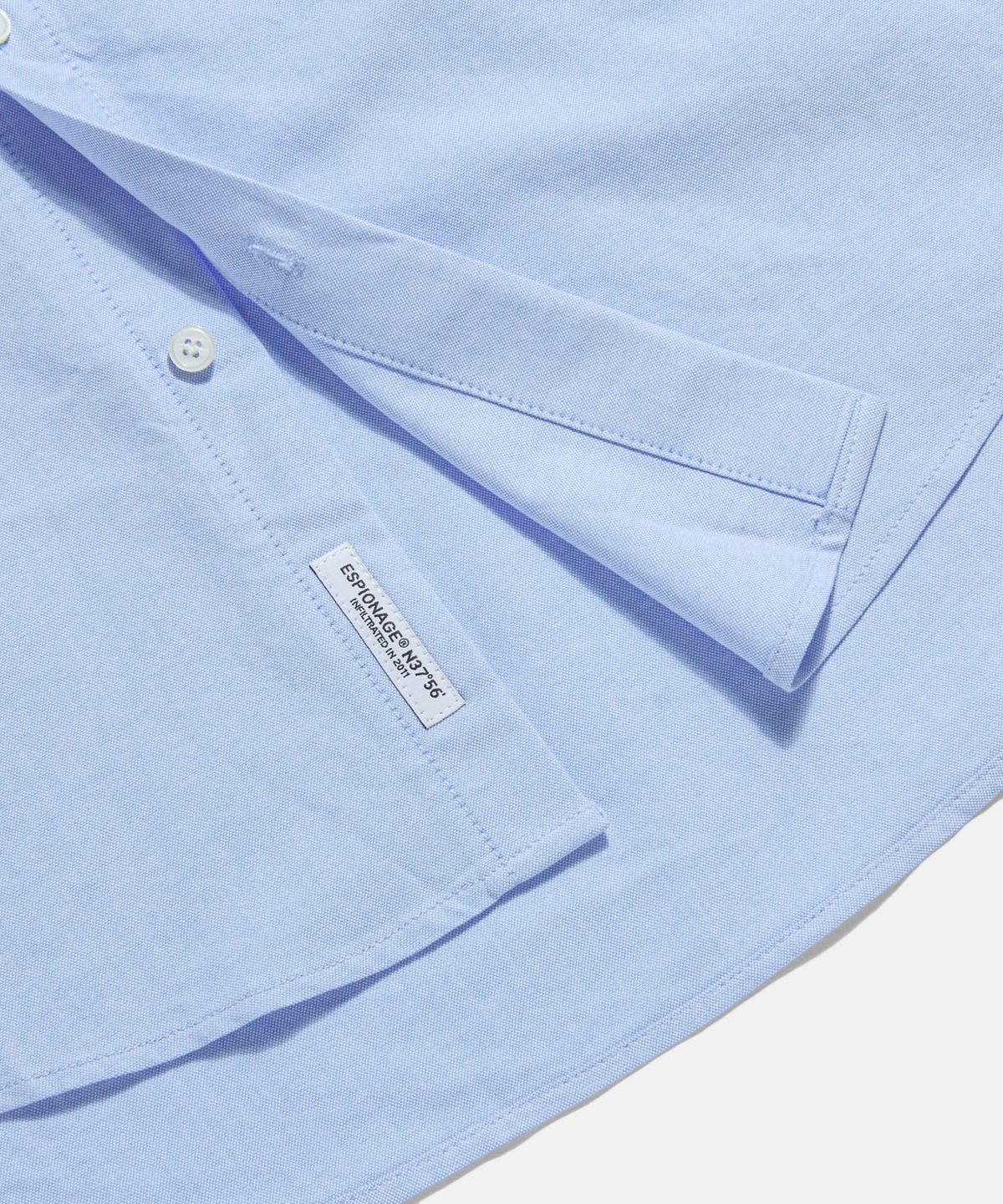 에스피오나지(ESPIONAGE) Double Pocket Oxford Shirt Blue