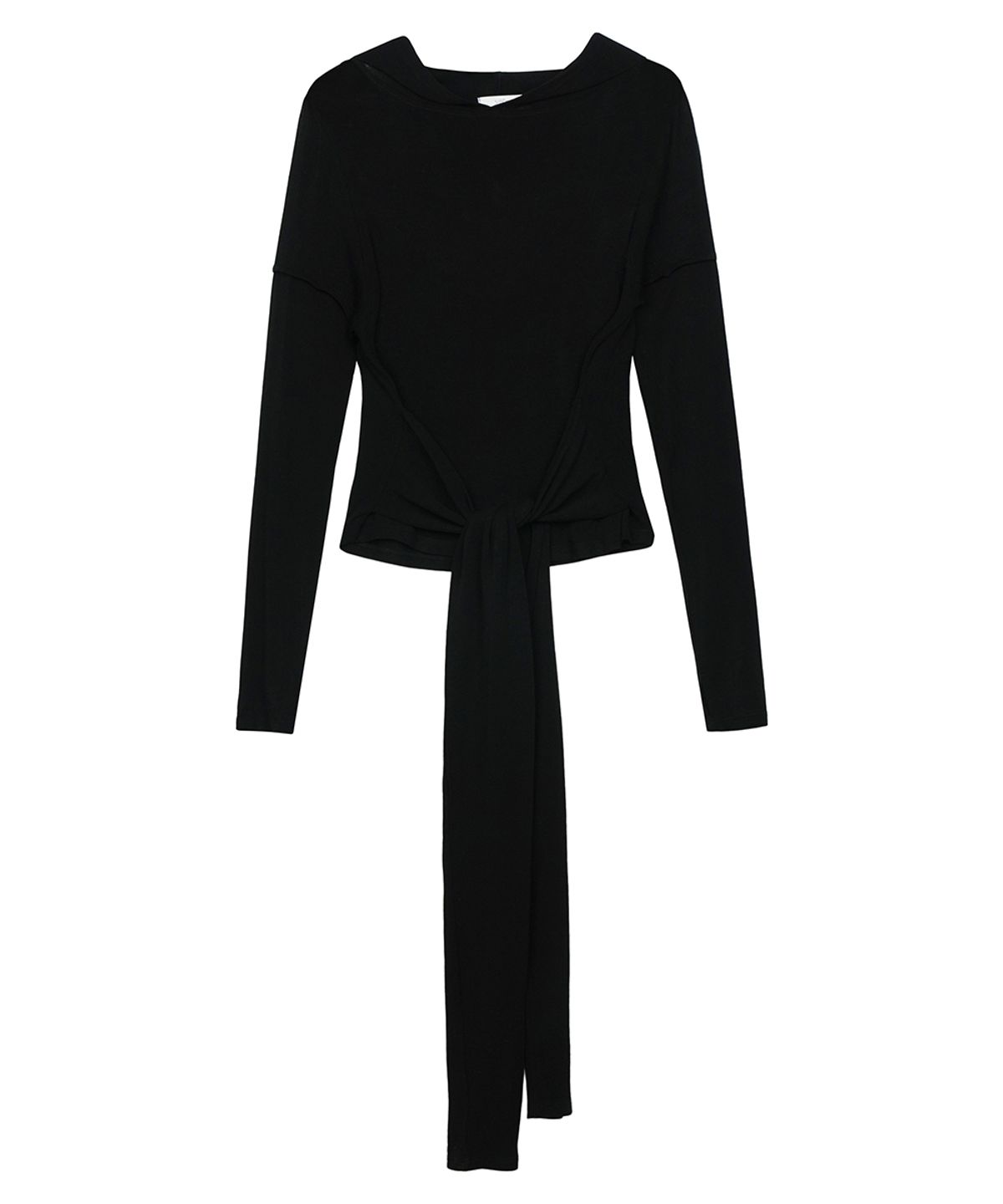 이예(YIYAE) Layered Wrap Knot Hood Black