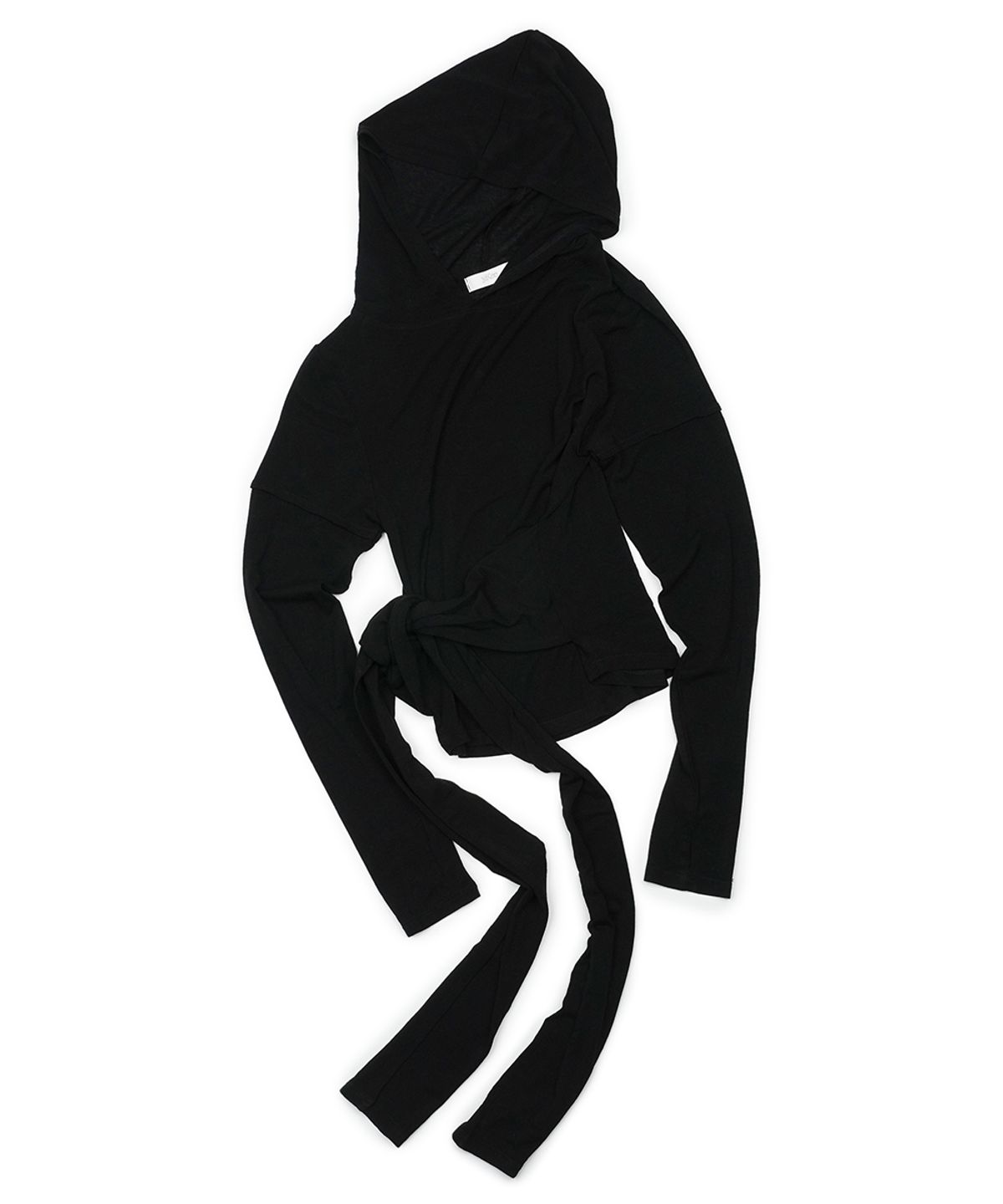 이예(YIYAE) Layered Wrap Knot Hood Black