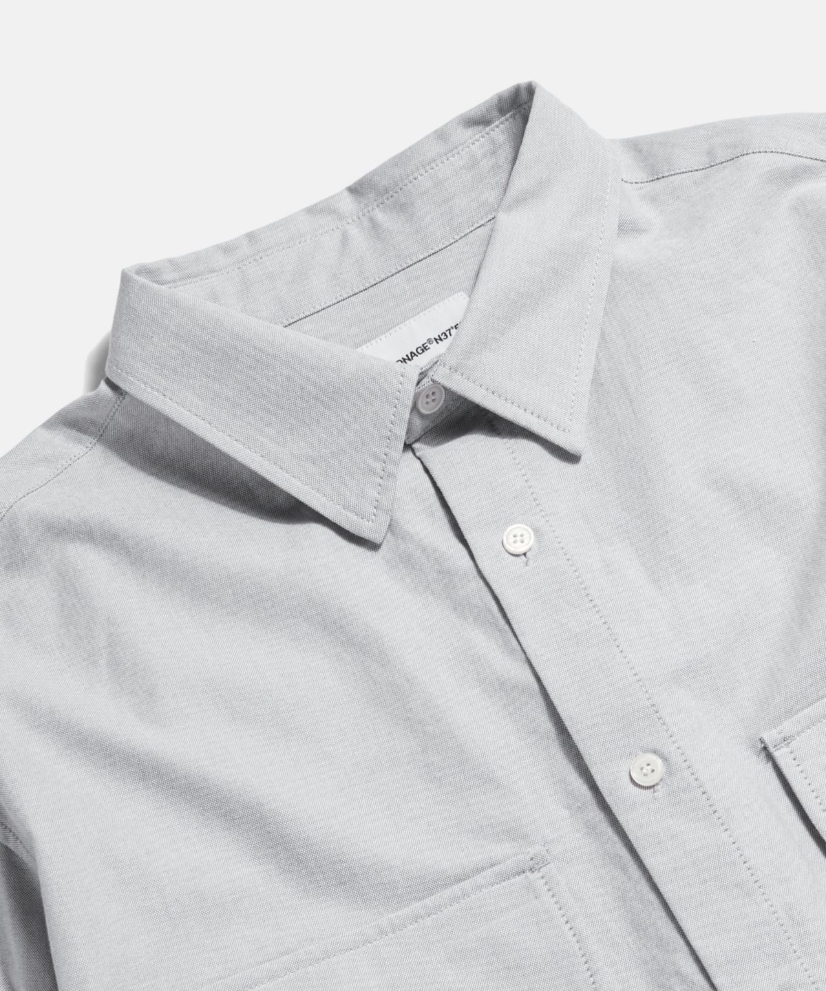 에스피오나지(ESPIONAGE) Double Pocket Oxford Shirt Light Grey