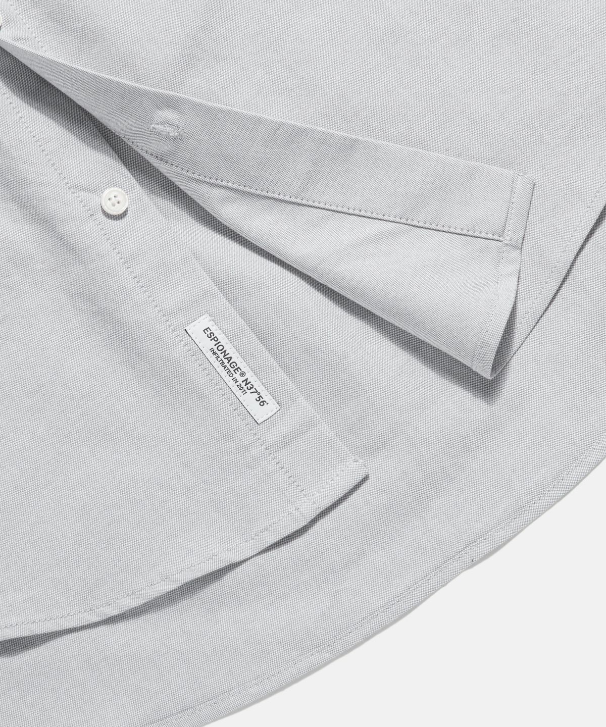 에스피오나지(ESPIONAGE) Double Pocket Oxford Shirt Light Grey