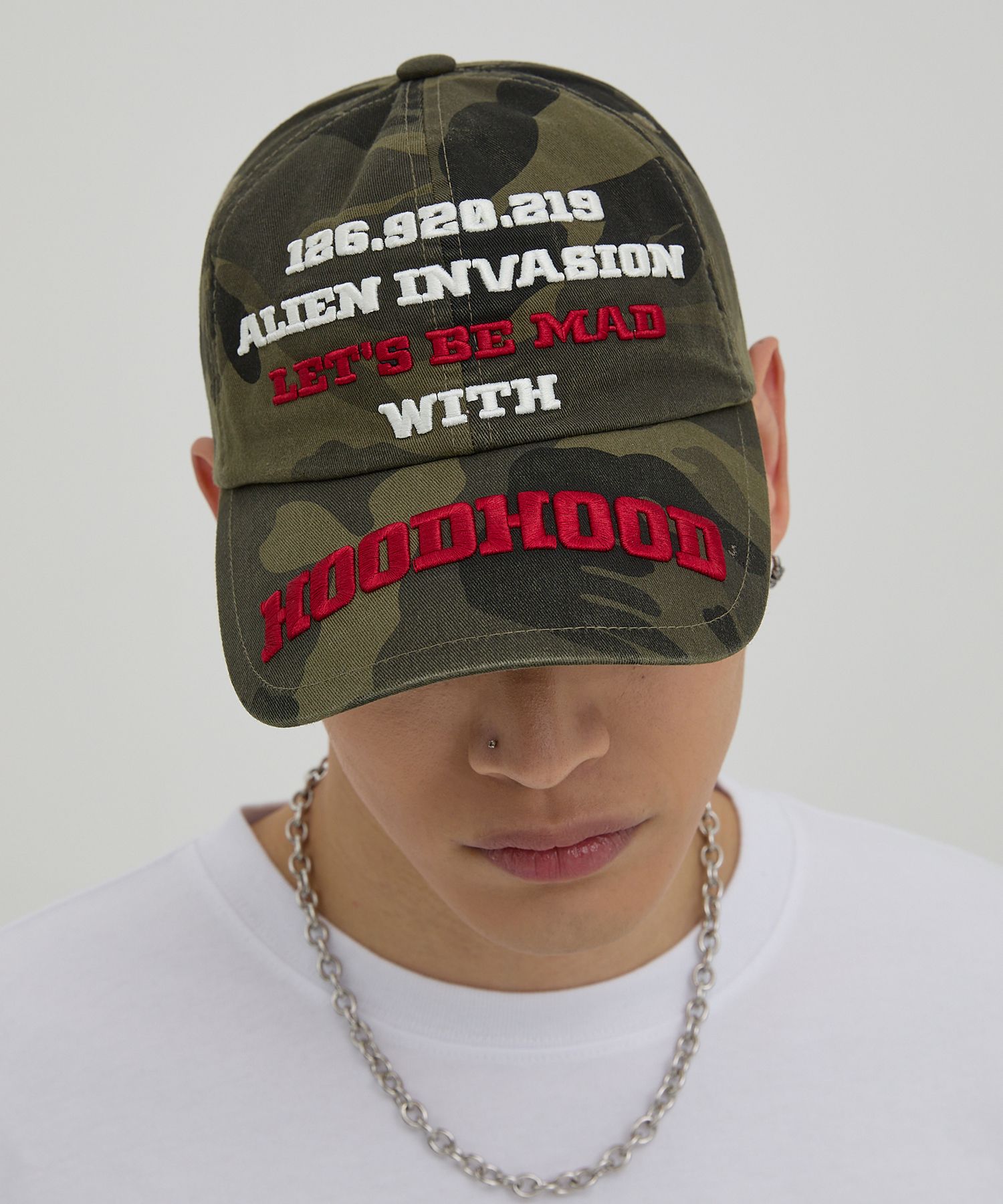 ●HOODHOOD● BE MAD Ball Cap Camo HDBE01AC02-1 MUSINSA | HOODHOOD BE MAD Ball Cap Camo
