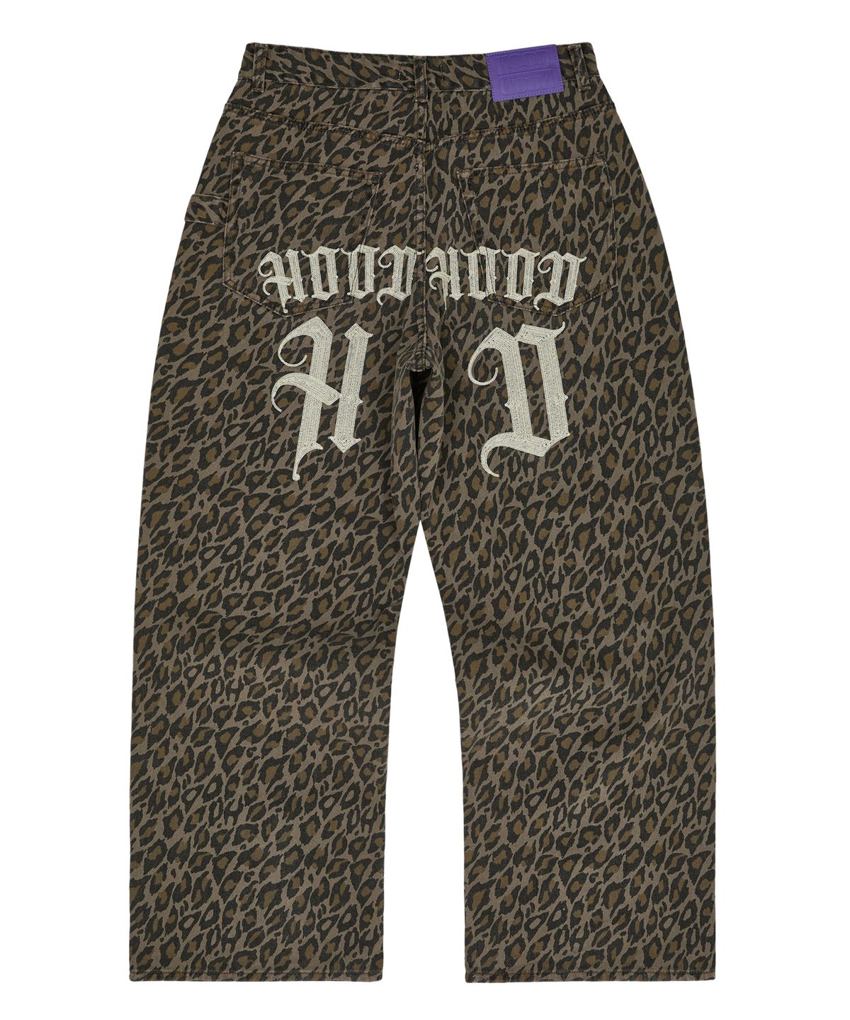 후드후드(HOODHOOD) HD 체인 자수 데님 팬츠 레오파드