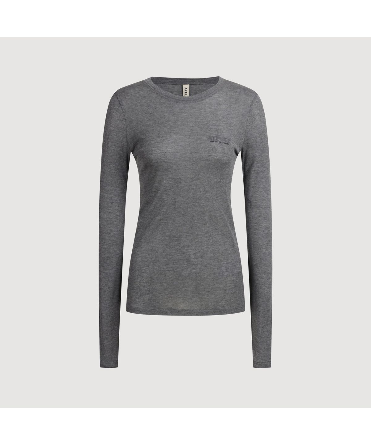 럭키슈에뜨(LUCKY CHOUETTE) [Atelier] Mesh Slim Fit Long Sleeve T-shirt (melange grey) LFTAM25835GYM