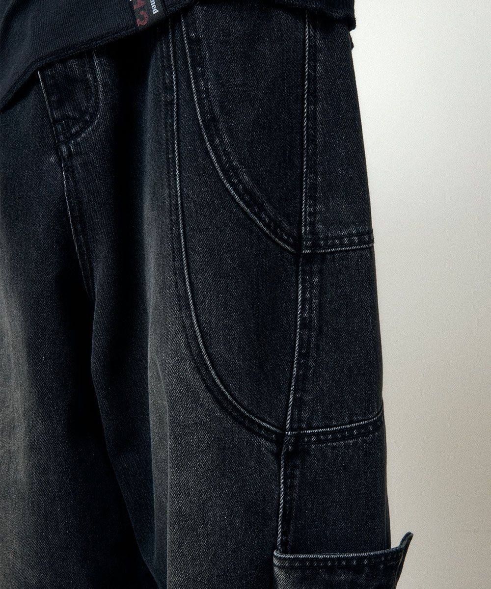 【MAISON MINED】24FW★ SNAP BIKER DENIM PANTS 메종미네드 ~30% - SNAP BIKER DENIM PANTS BLACK