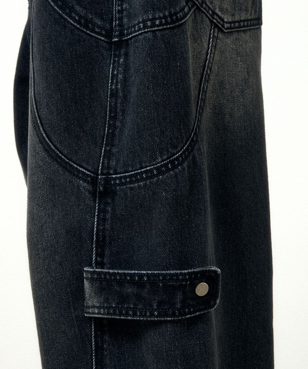 MUSINSA公式 | MAISON MINED SNAP BIKER DENIM PANTS BLACK