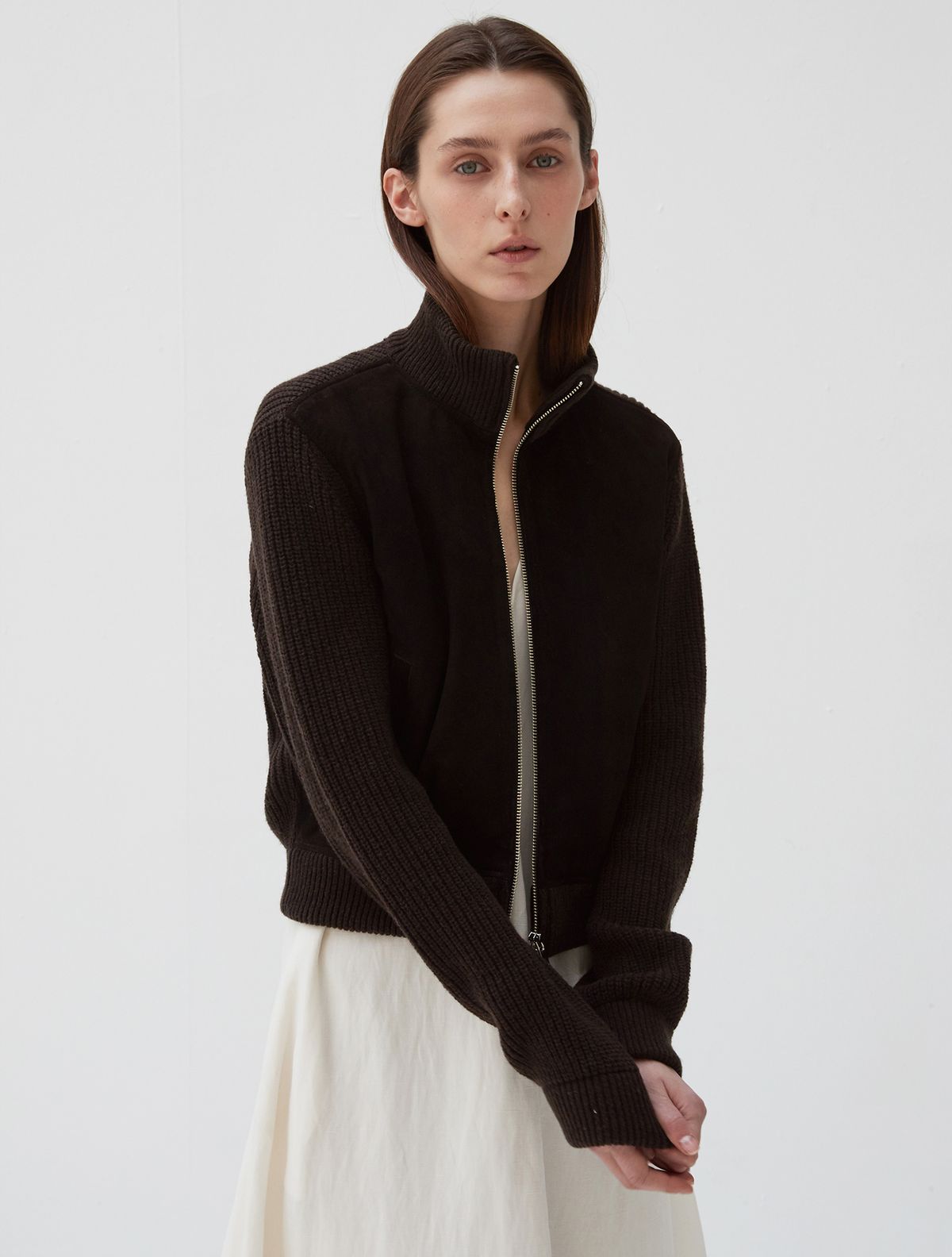 베르데마르(VERDEMAR) Italian suede Wool Blend JK_Dark Brown