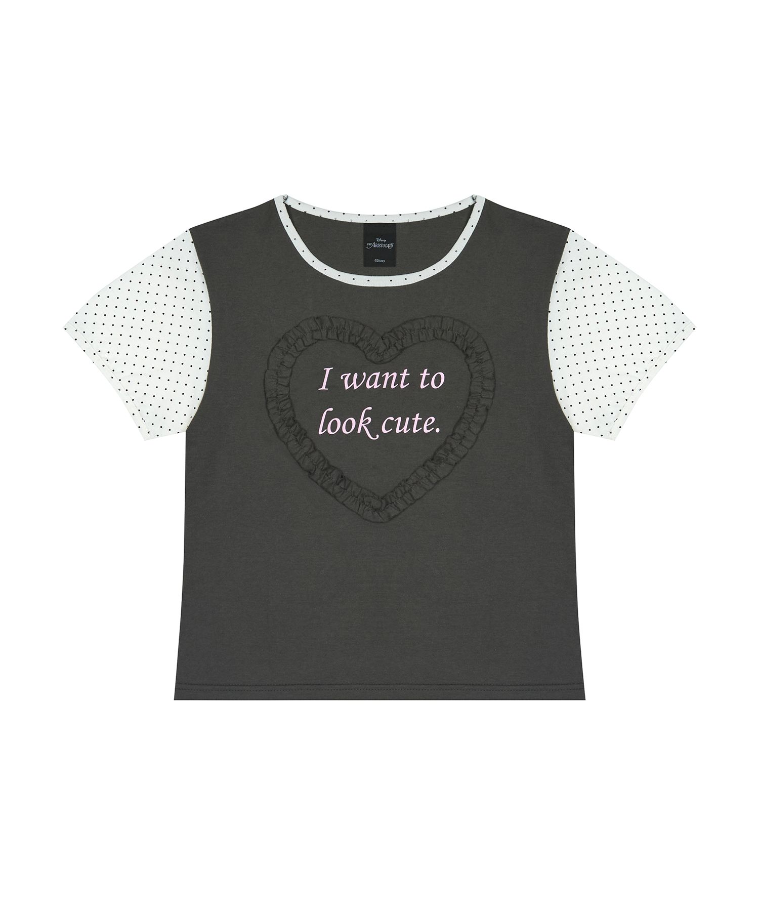[LUV IS TRUE]★NM LETTERING TEE MUSINSA | LUV IS TRUE [MARIE] FRILL LETTERING TEE(CHARCOAL)