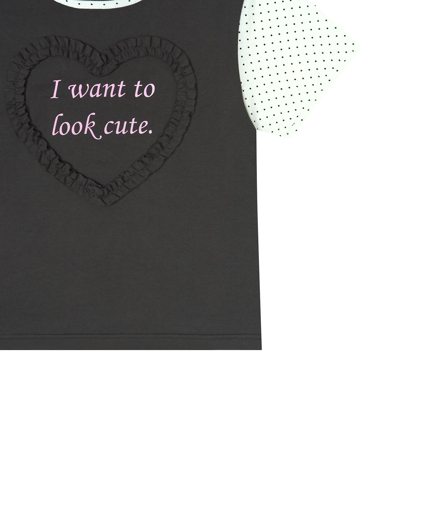 [LUV IS TRUE]★NM LETTERING TEE MUSINSA | LUV IS TRUE [MARIE] FRILL LETTERING TEE(CHARCOAL)