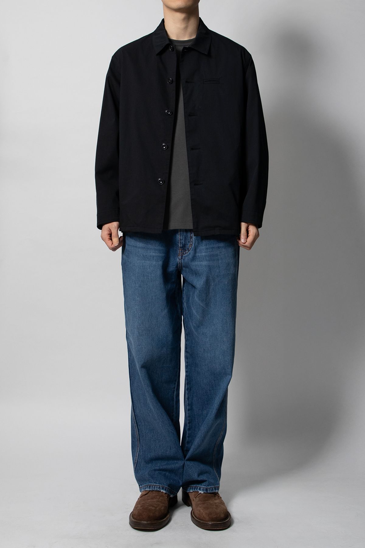 홀리선(HORLISUN) Blueborn Tapered Nep Denim Pants Normal Navy