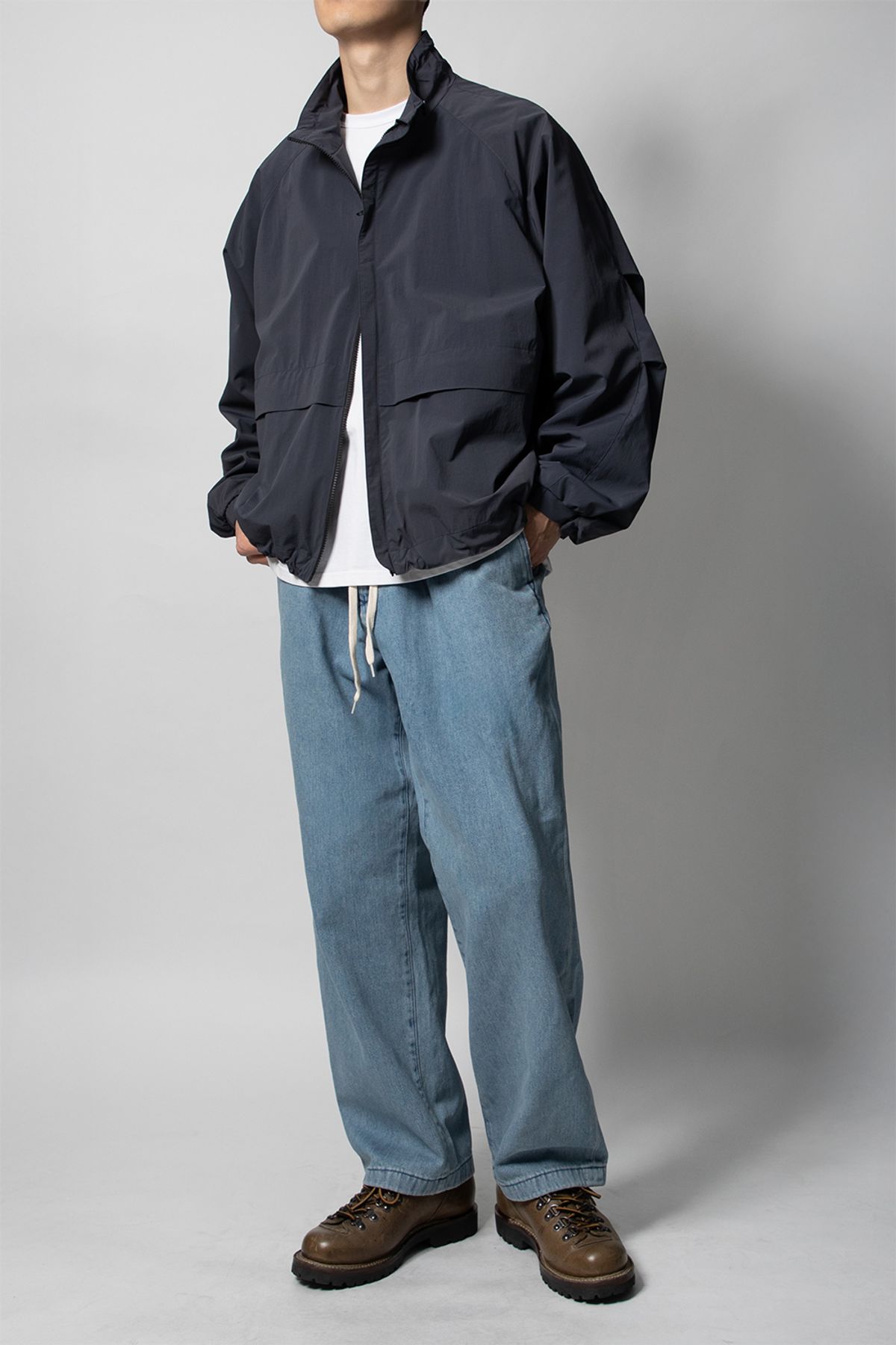 홀리선(HORLISUN) Cove Drape Loose Denim Pants Light Blue