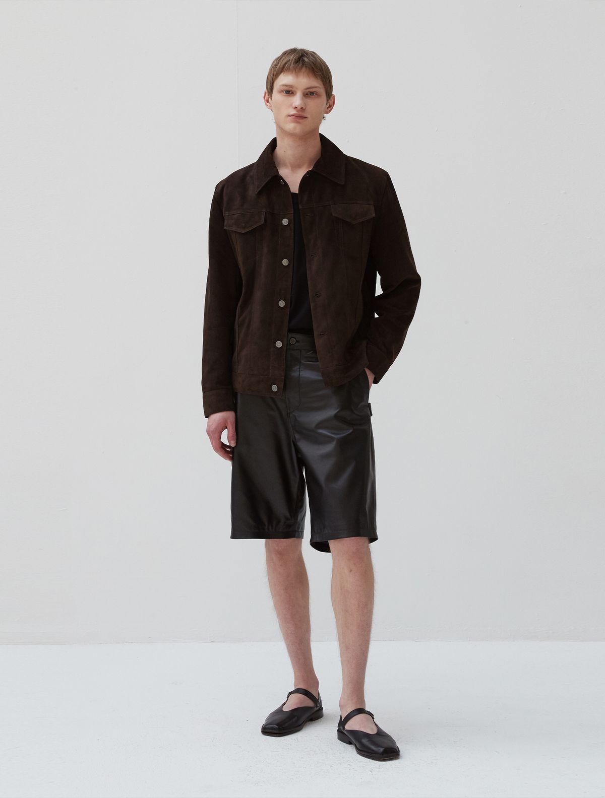 베르데마르(VERDEMAR) Italian suede Trucker JK_Deep Brown