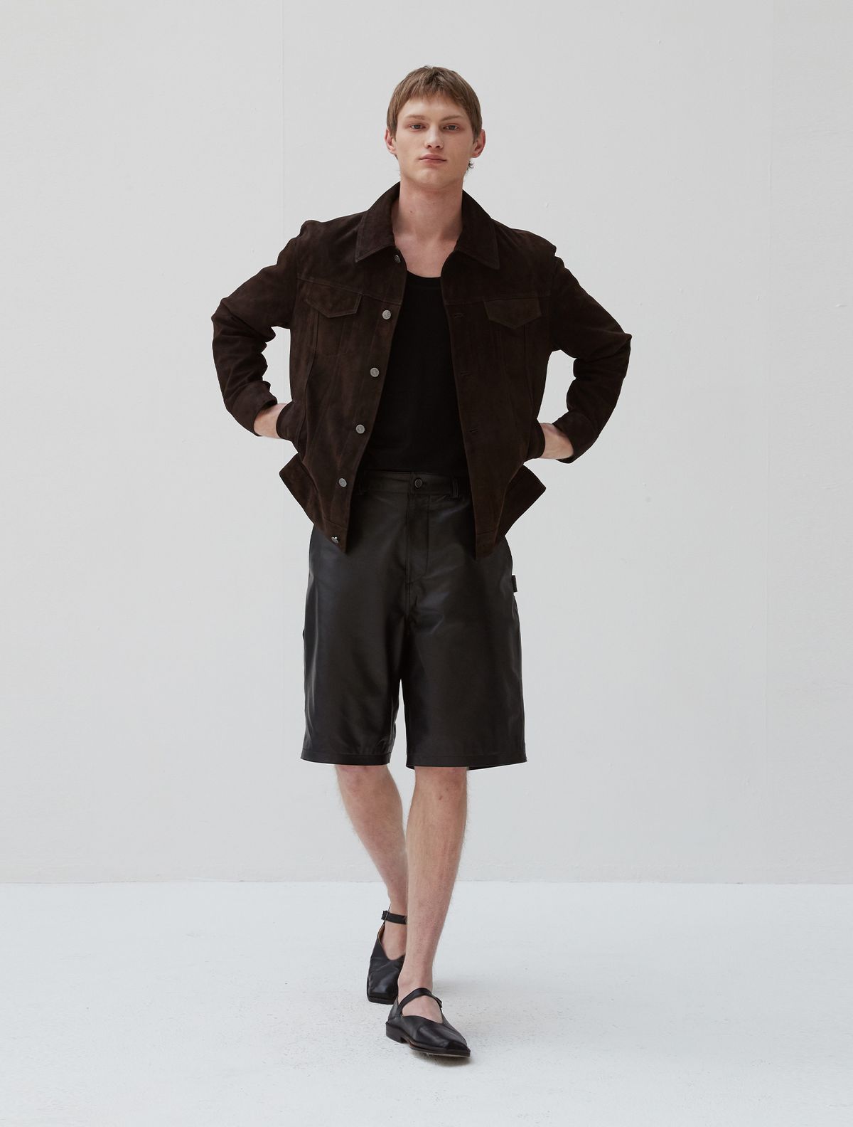 베르데마르(VERDEMAR) Italian suede Trucker JK_Deep Brown