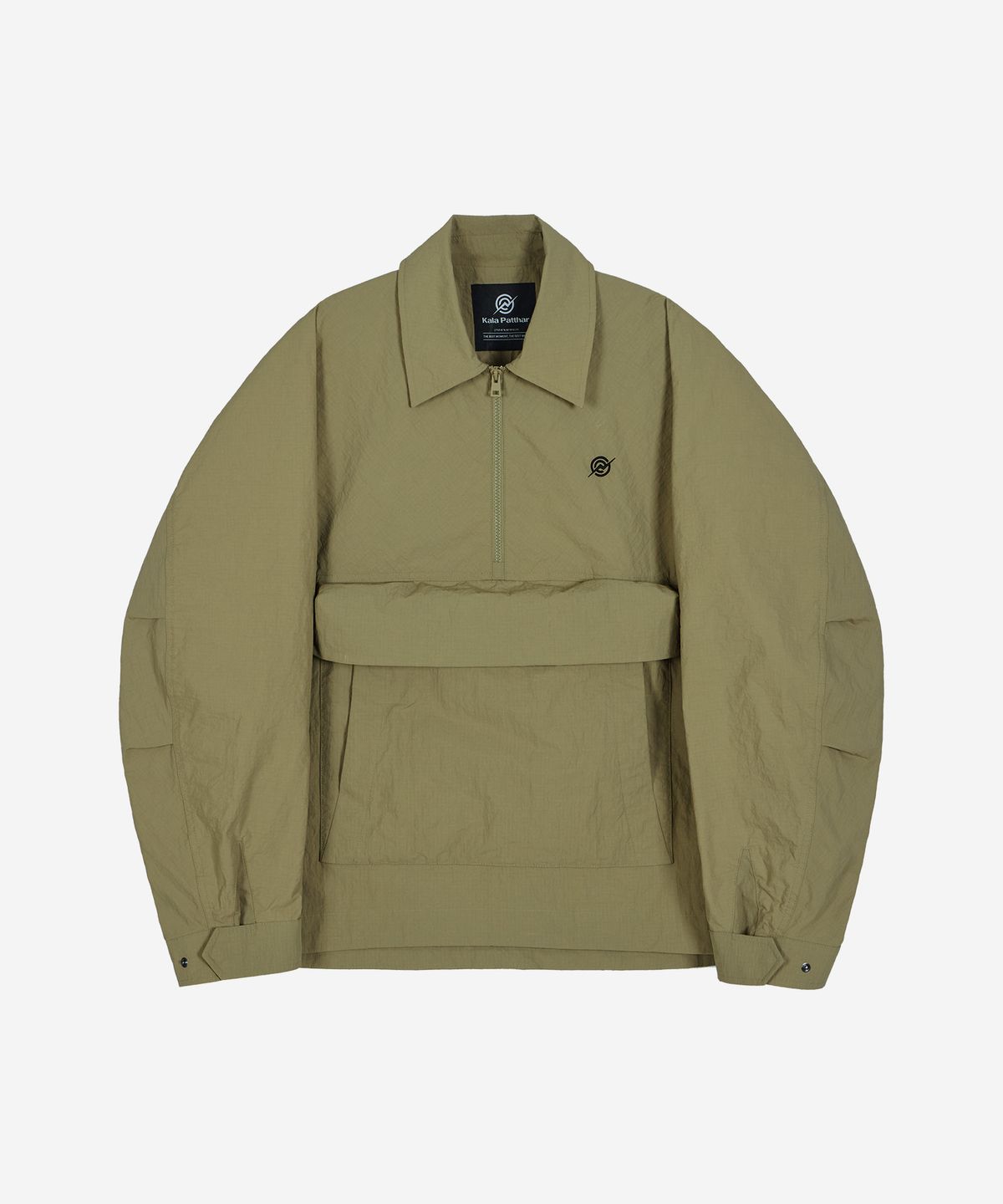 칼라파타르(KALAPATTHAR) Nylon Taslan Half Zip-Up Anorak Jacket - KHAKI