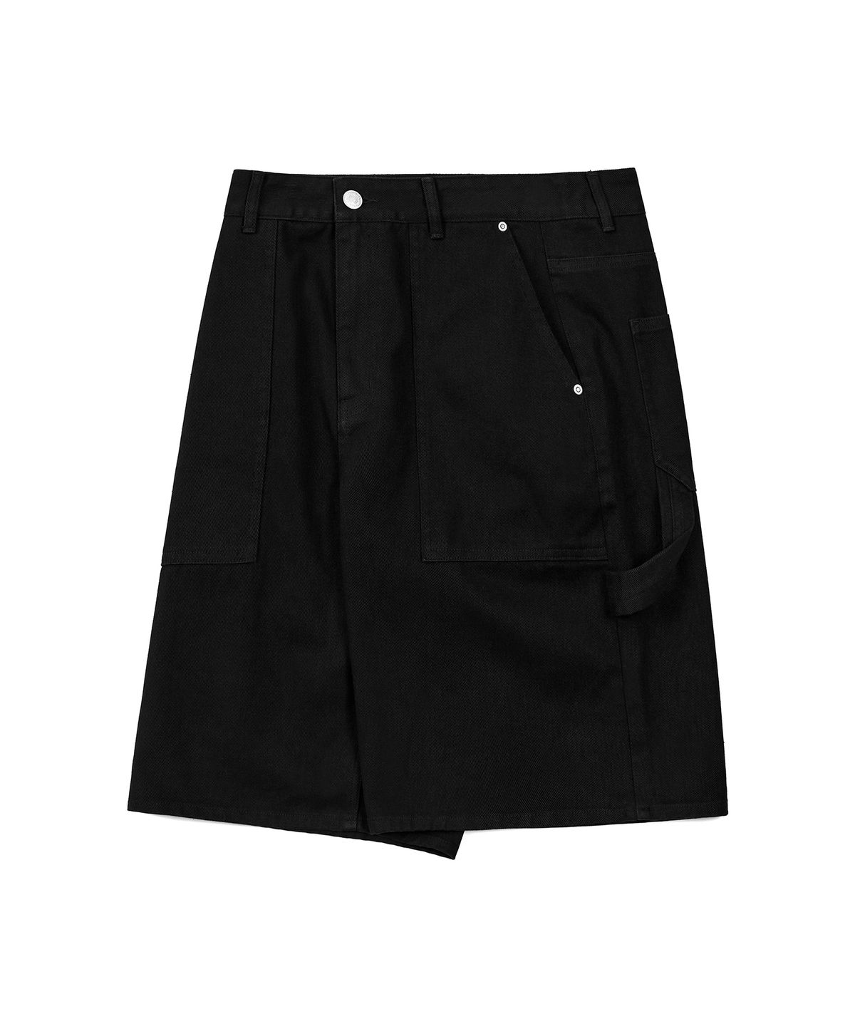 엑스컨테이너(EXCONTAINER) 코튼 퍼티그 버뮤다 워크 하프 팬츠 (BLACK)
