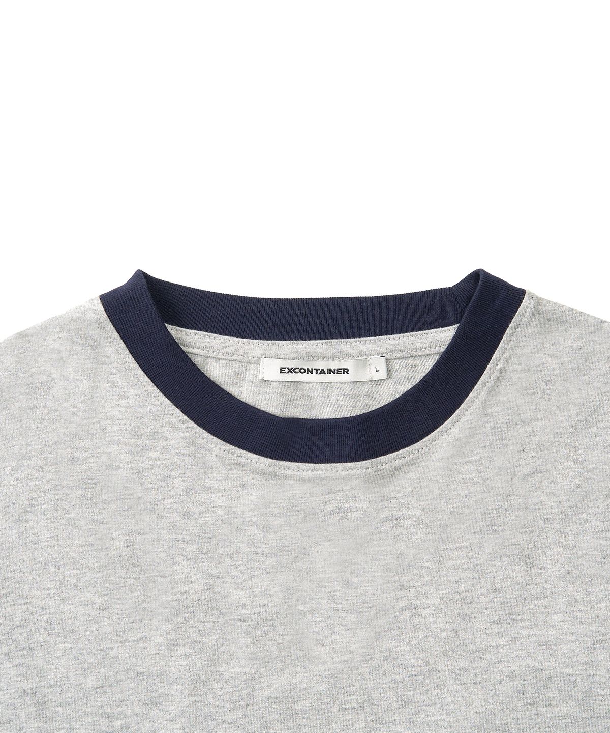 엑스컨테이너(EXCONTAINER) 포켓 하프 링거 티셔츠 (MELANGE GREY)