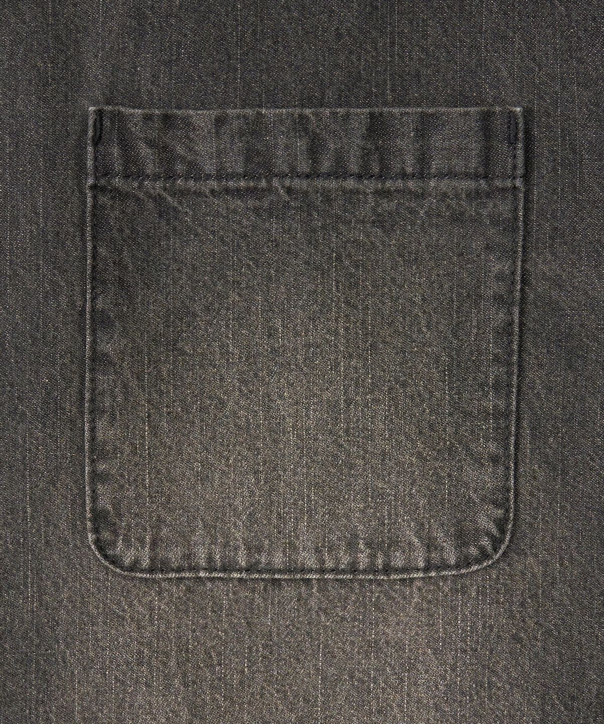 엑스컨테이너(EXCONTAINER) 데미지 워시드 데님 하프 셔츠 (FADE BLACK)