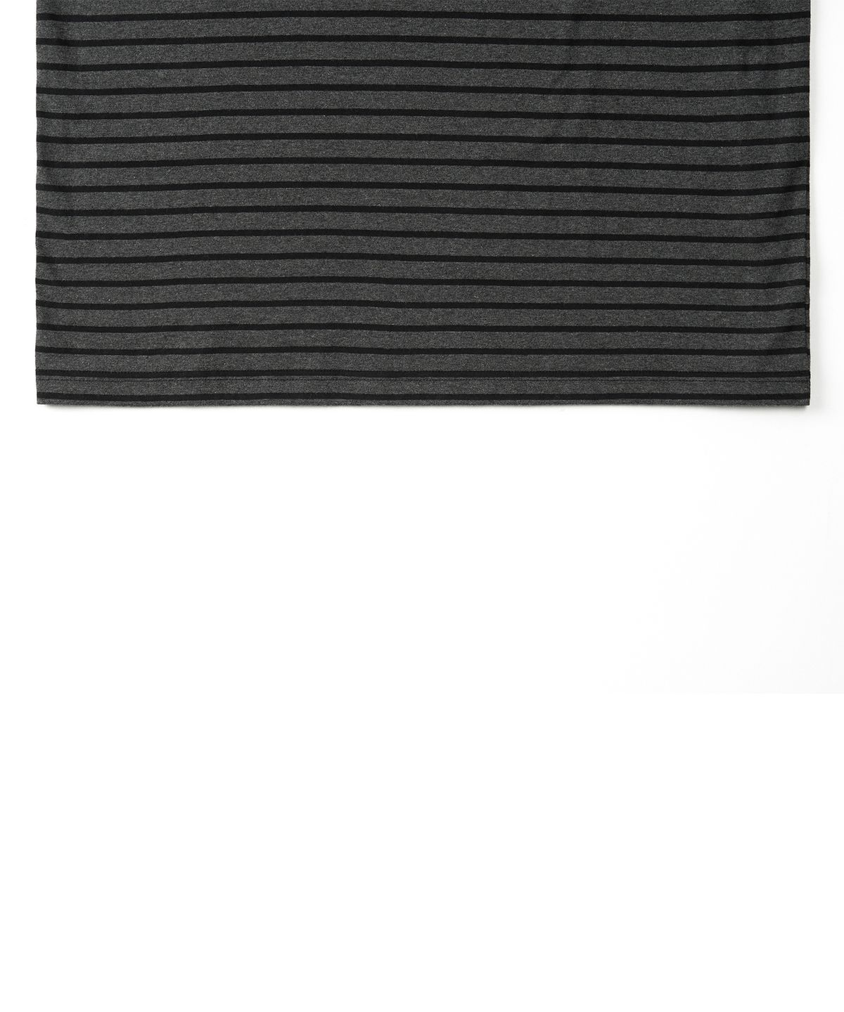 엑스컨테이너(EXCONTAINER) 리브드 스트라이프 하프 링거 티셔츠 (CHARCOAL GREY)