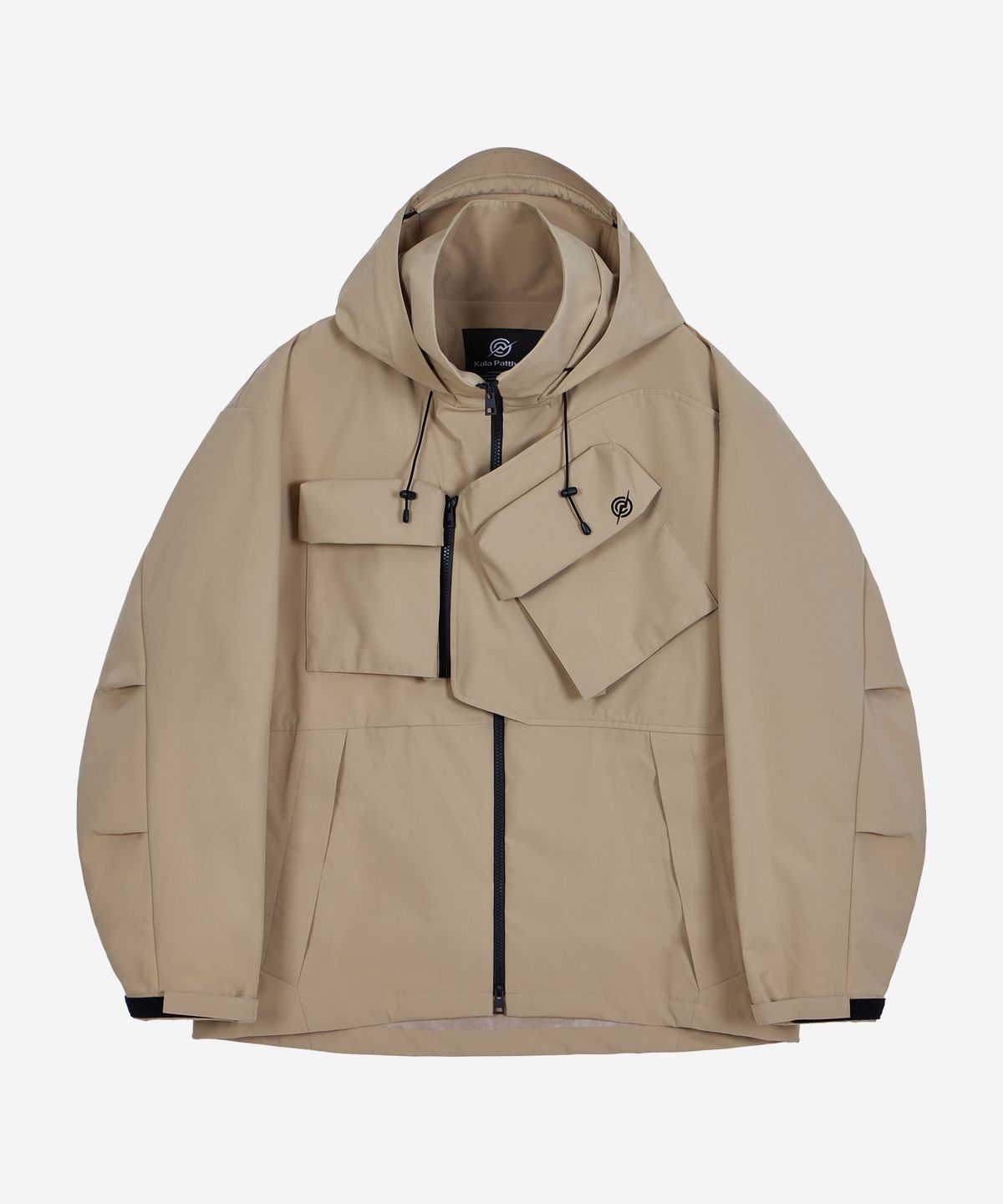 칼라파타르(KALAPATTHAR) 3Layer Offset Zip Pocket Hooded Jacket - BEIGE