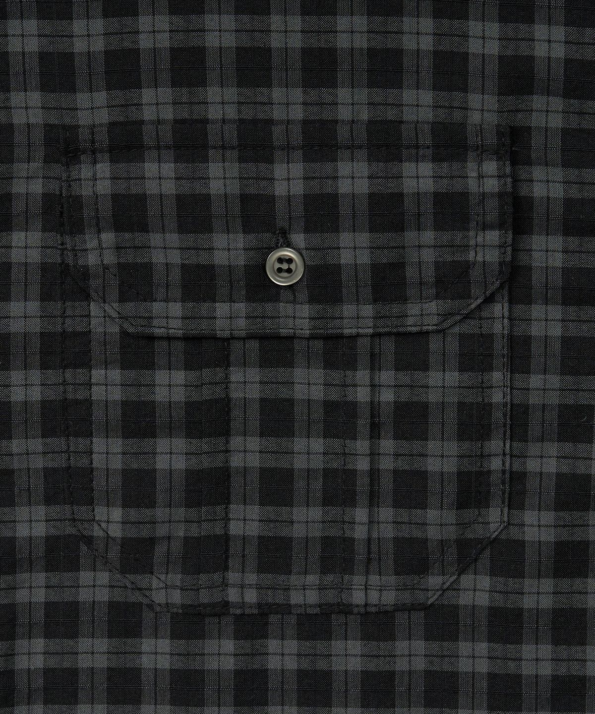 엑스컨테이너(EXCONTAINER) 투 포켓 스퀘어 체크 하프 셔츠 (SAGE GREY)