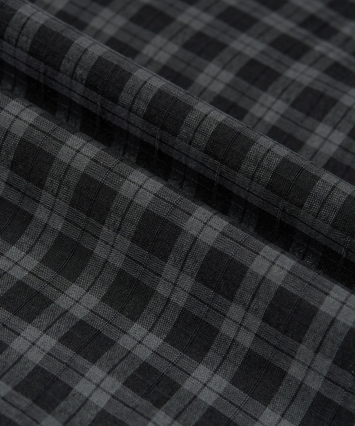 엑스컨테이너(EXCONTAINER) 투 포켓 스퀘어 체크 하프 셔츠 (SAGE GREY)