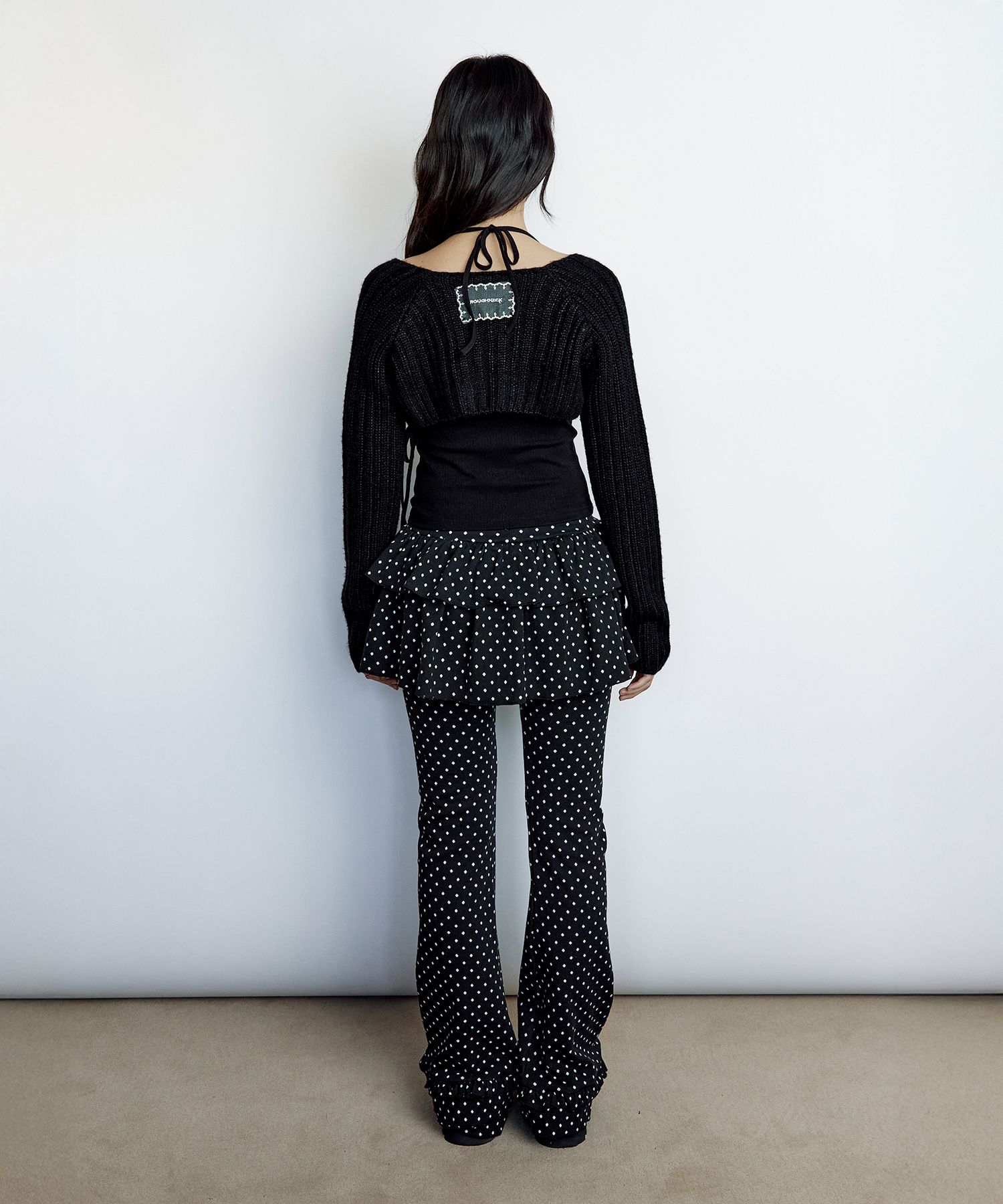 ★ROUGHNECK★ KNIT DOUBLE SKIRT PANTS 3colors【送料0/関税0】 MUSINSA | ROUGHNECK Knit double skirt pants dot