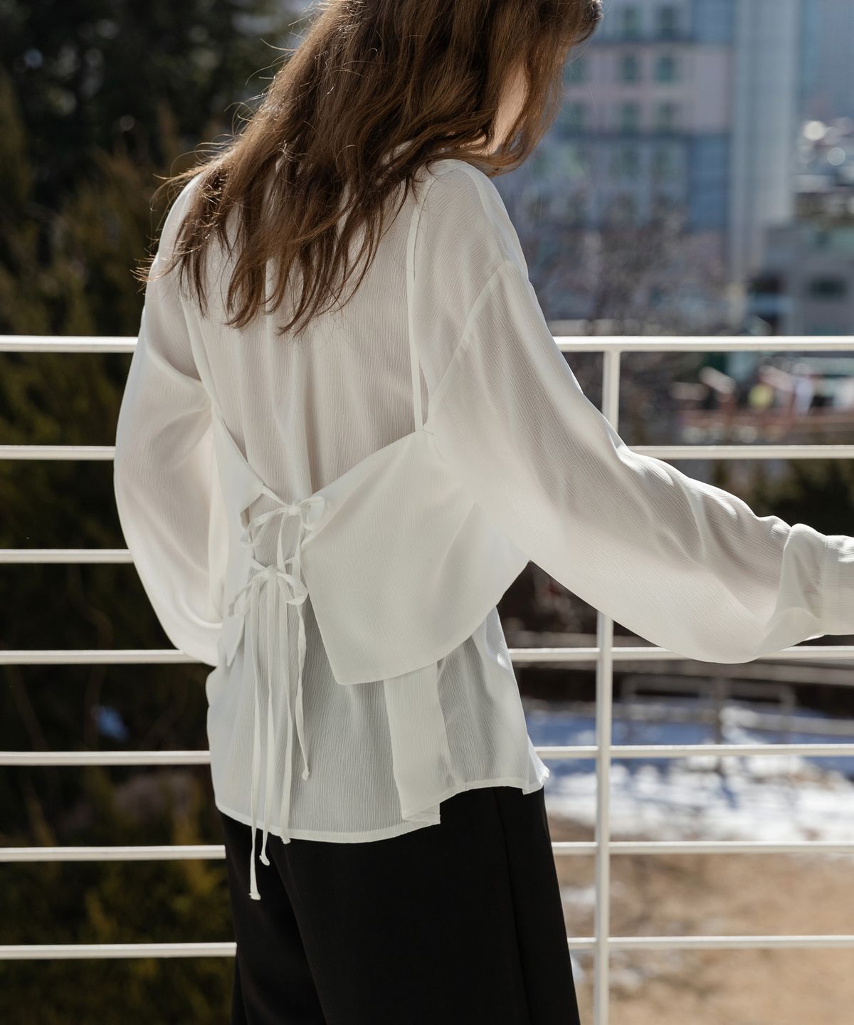 논앤논(NON AND NON) DRAPE BUSTIER BLOUSE SET_NSBL5209