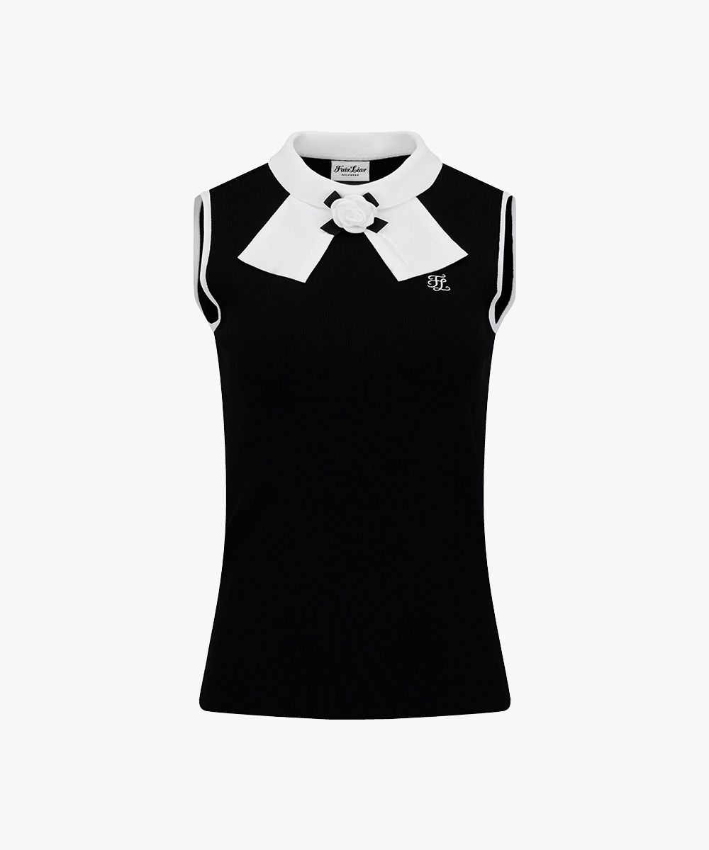MUSINSA | FAIRLIAR Lace Ribbon Detachable Sleeveless Knit