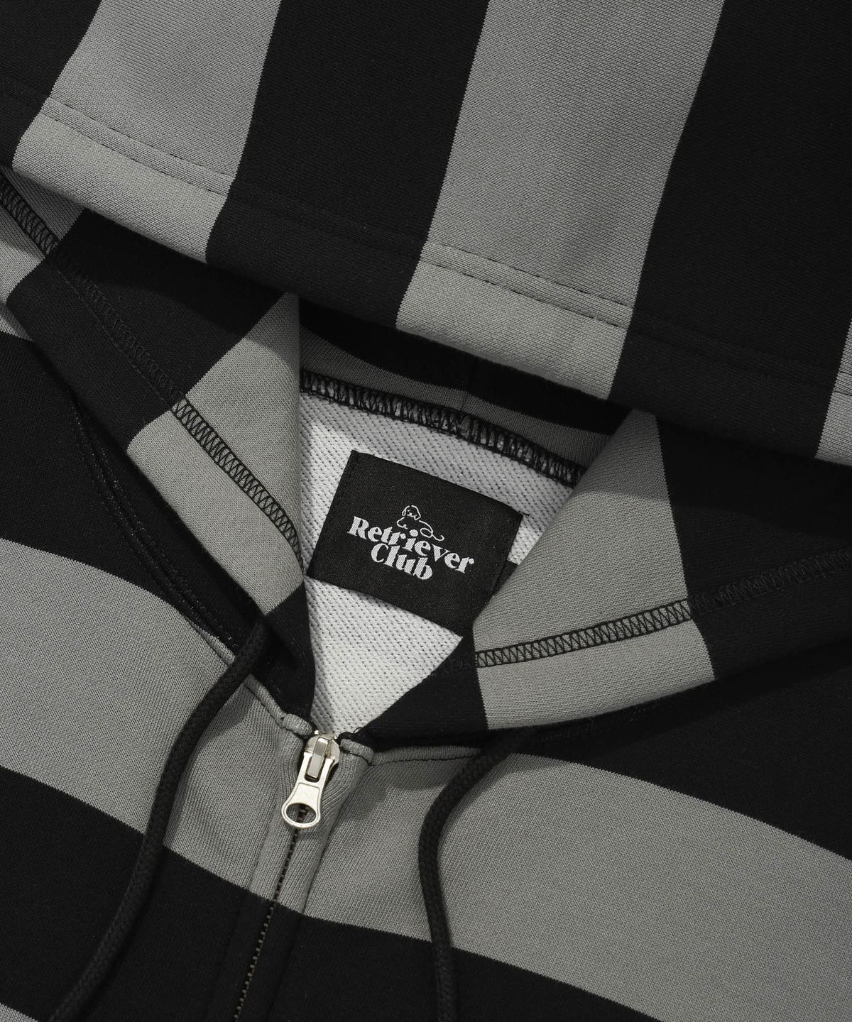 리트리버클럽(RETRIEVER CLUB) BOLD STRIPE HOOD ZIP UP [GRAY]
