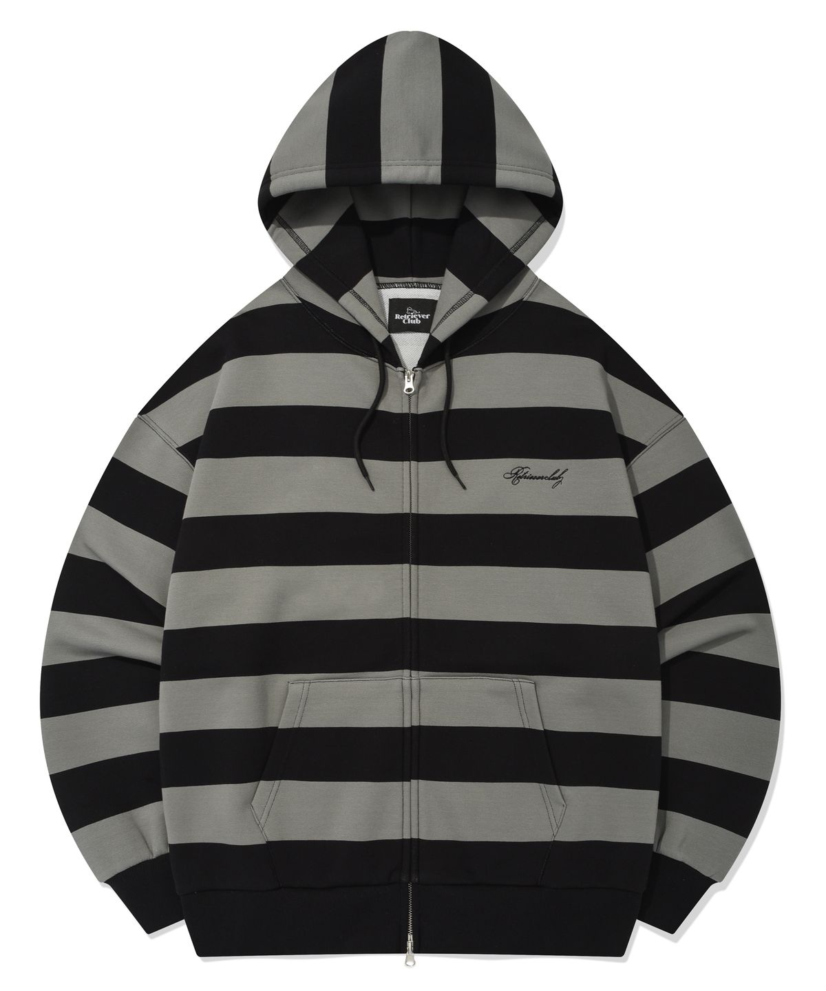 리트리버클럽(RETRIEVER CLUB) BOLD STRIPE HOOD ZIP UP [GRAY]