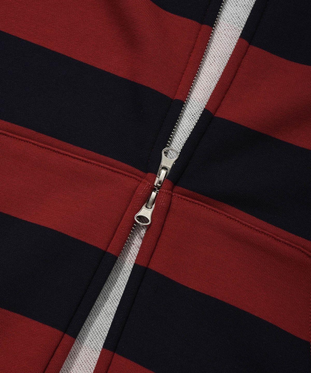 리트리버클럽(RETRIEVER CLUB) BOLD STRIPE HOOD ZIP UP [RED]