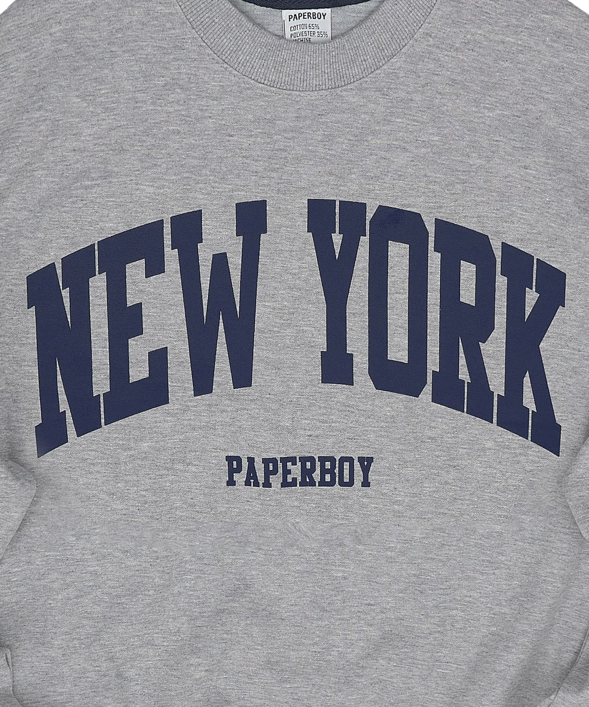 페이퍼보이(PAPERBOY) 베이직 뉴욕 스웨트셔츠-멜란지