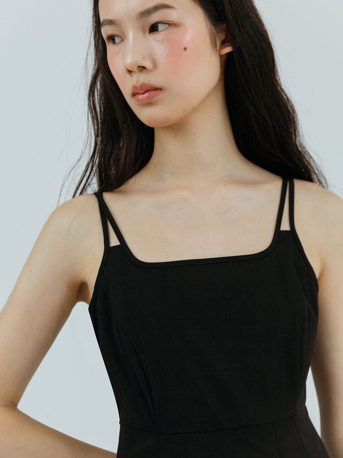 에트몽(ETMON) Slip Twin Strap Dress, Black