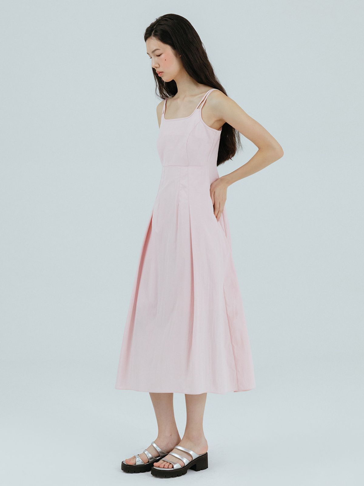 에트몽(ETMON) Slip Twin Strap Dress, Pink