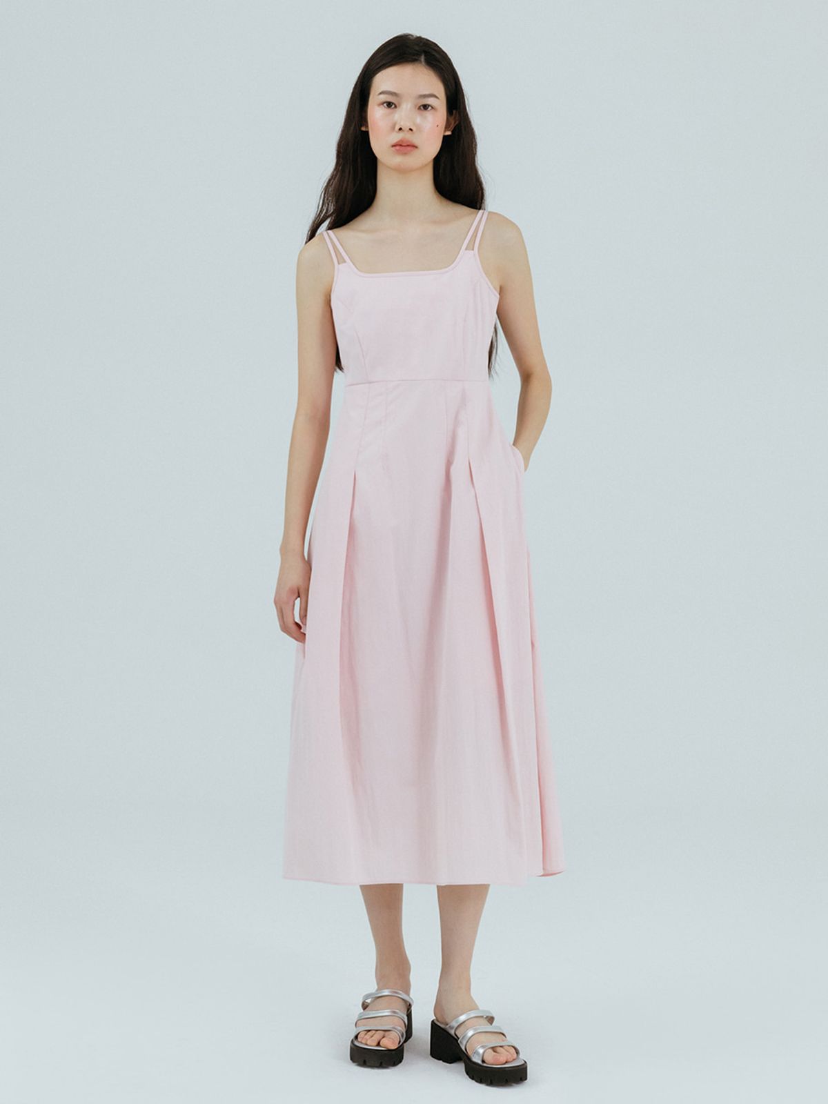 에트몽(ETMON) Slip Twin Strap Dress, Pink