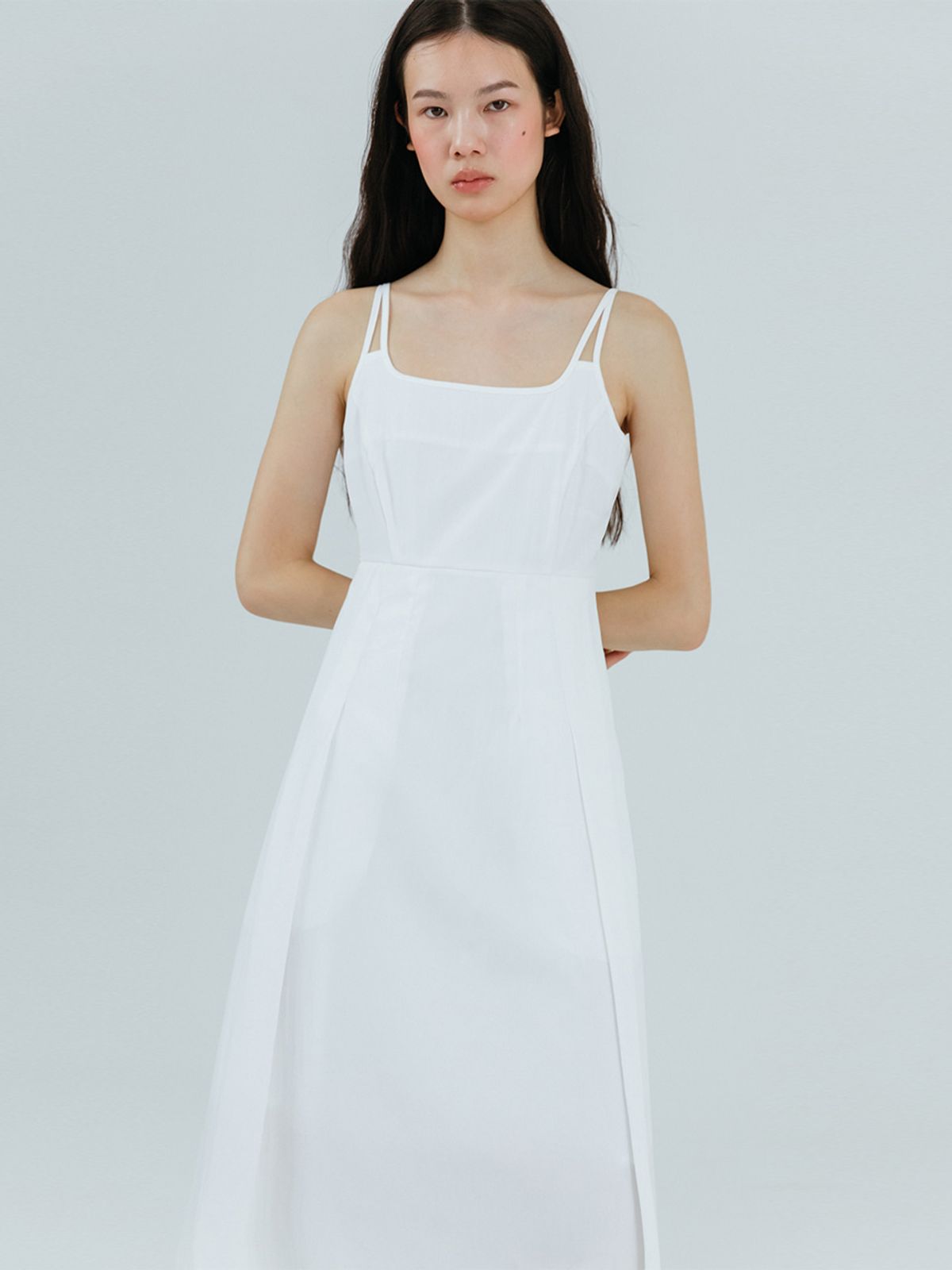 에트몽(ETMON) Slip Twin Strap Dress, White
