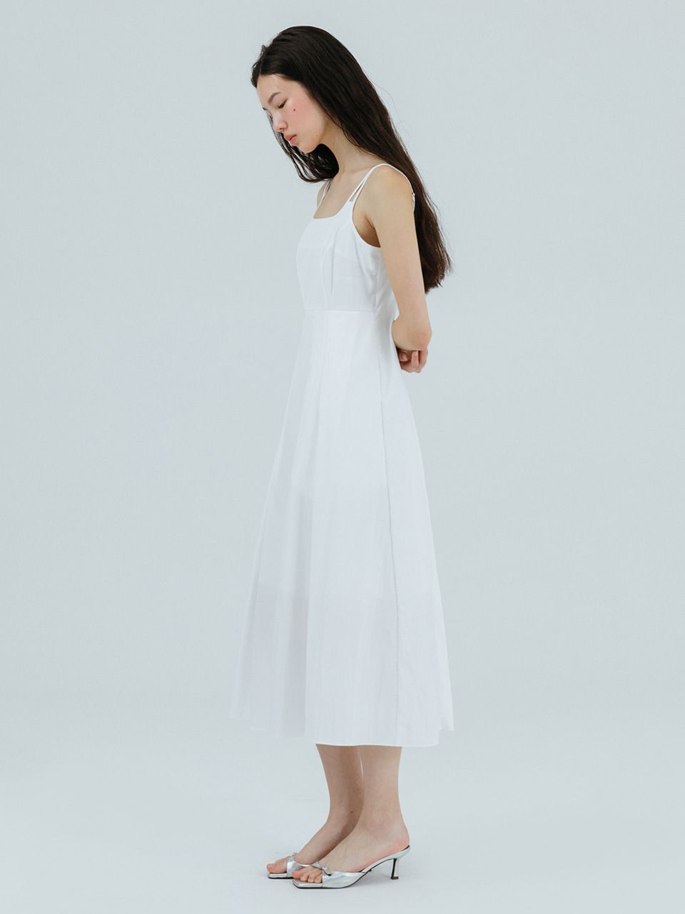 MUSINSA | ETMON Slip Twin Strap Dress, White