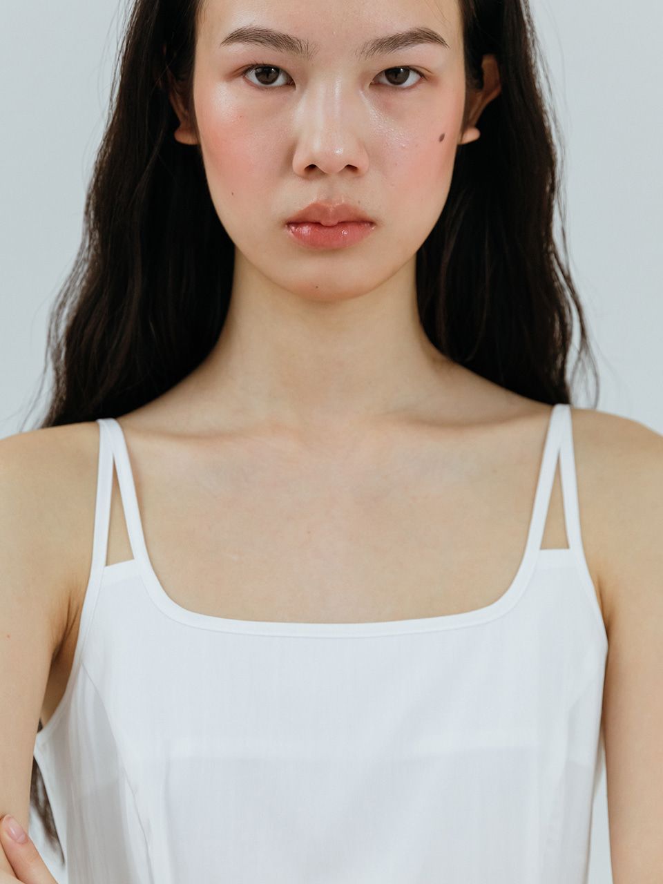 ワンピース ETMON Slip Pintuck Double Strap Dress, White Etmon-Slip Pintuck Double Strap Dress, White│삼성물산